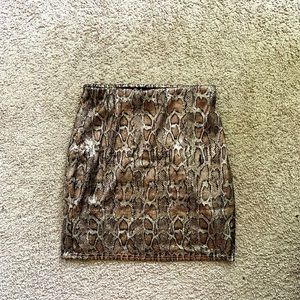 Snakeskin mini skirt